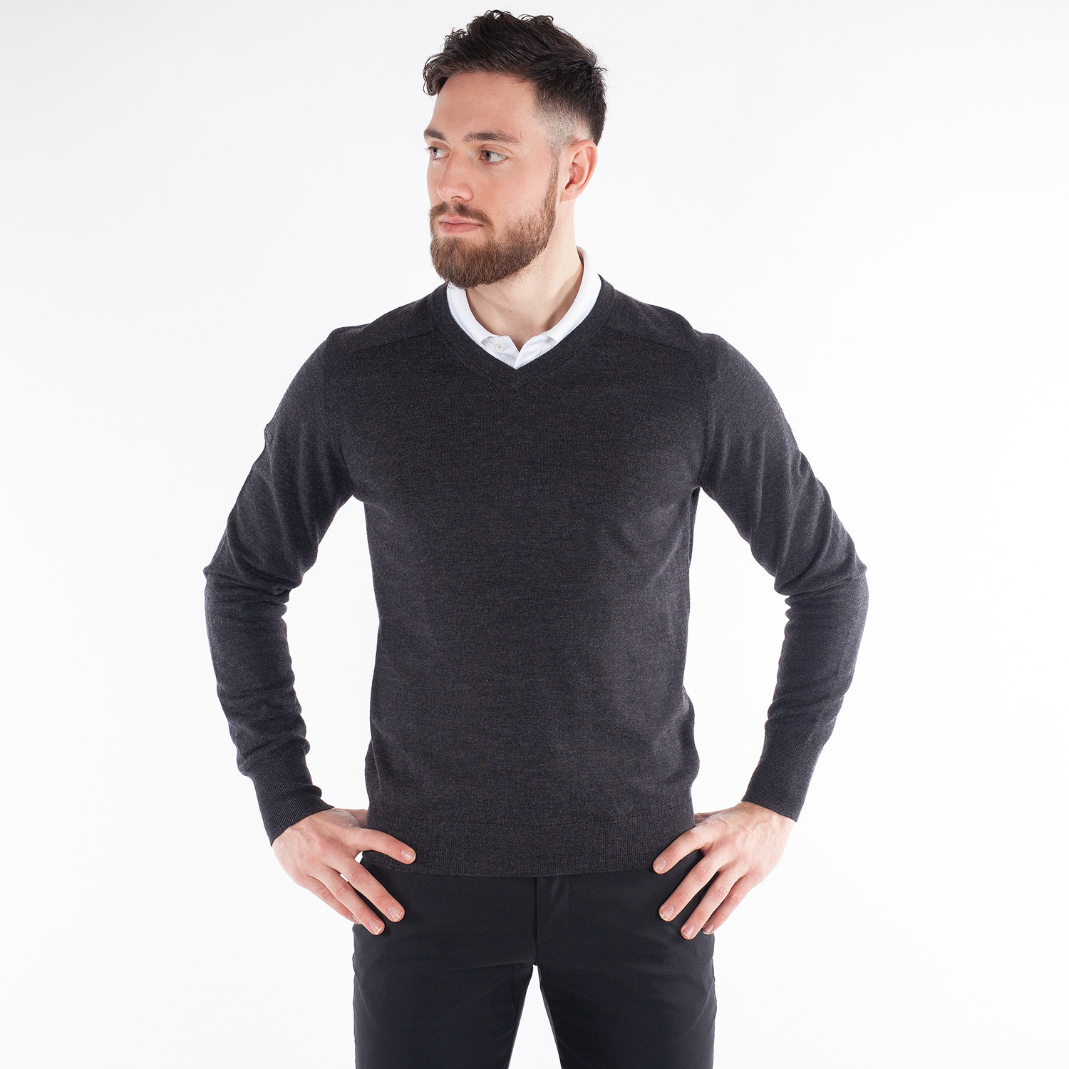 Carl V-Neck Svart Galvin Green Carl V-Neck Svart Galvin Green