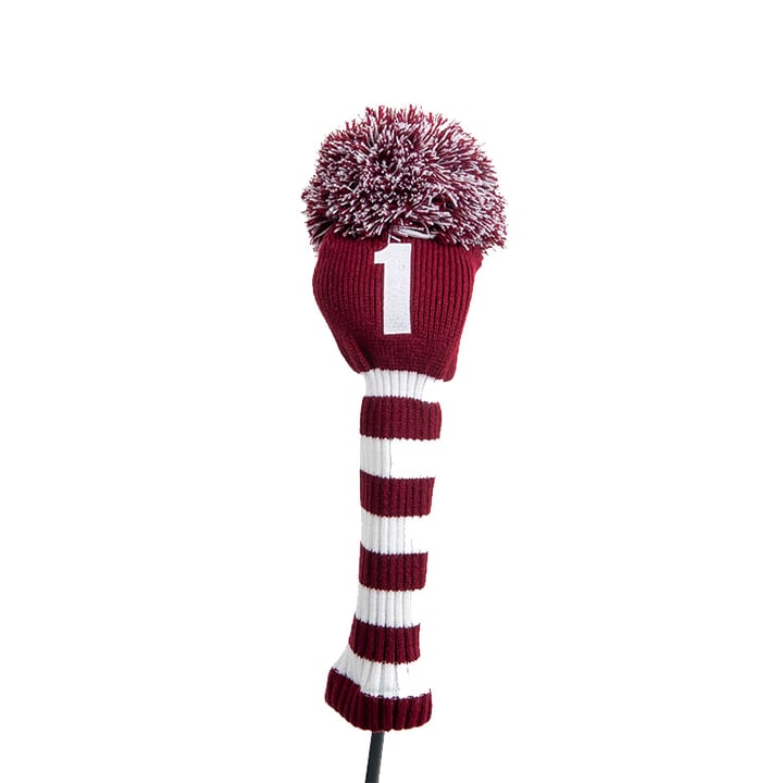 Pom Pom Headcover Driver Rouge Blanche PRG