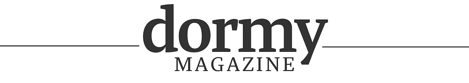 Logo: dormy MAGAZIN in black text with horizontal lines on either side against a white background.