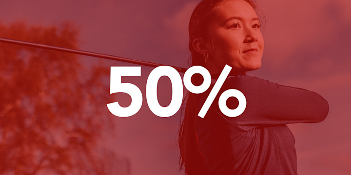50% på klær